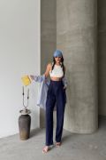 TASARIM PANTOLON - Lacivert resmi